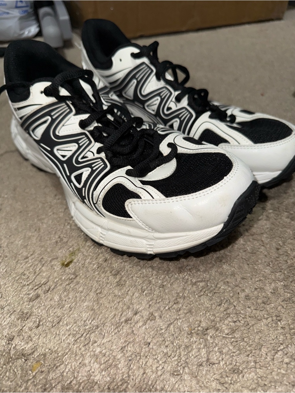 Men's Black and White Athletic Sneakers